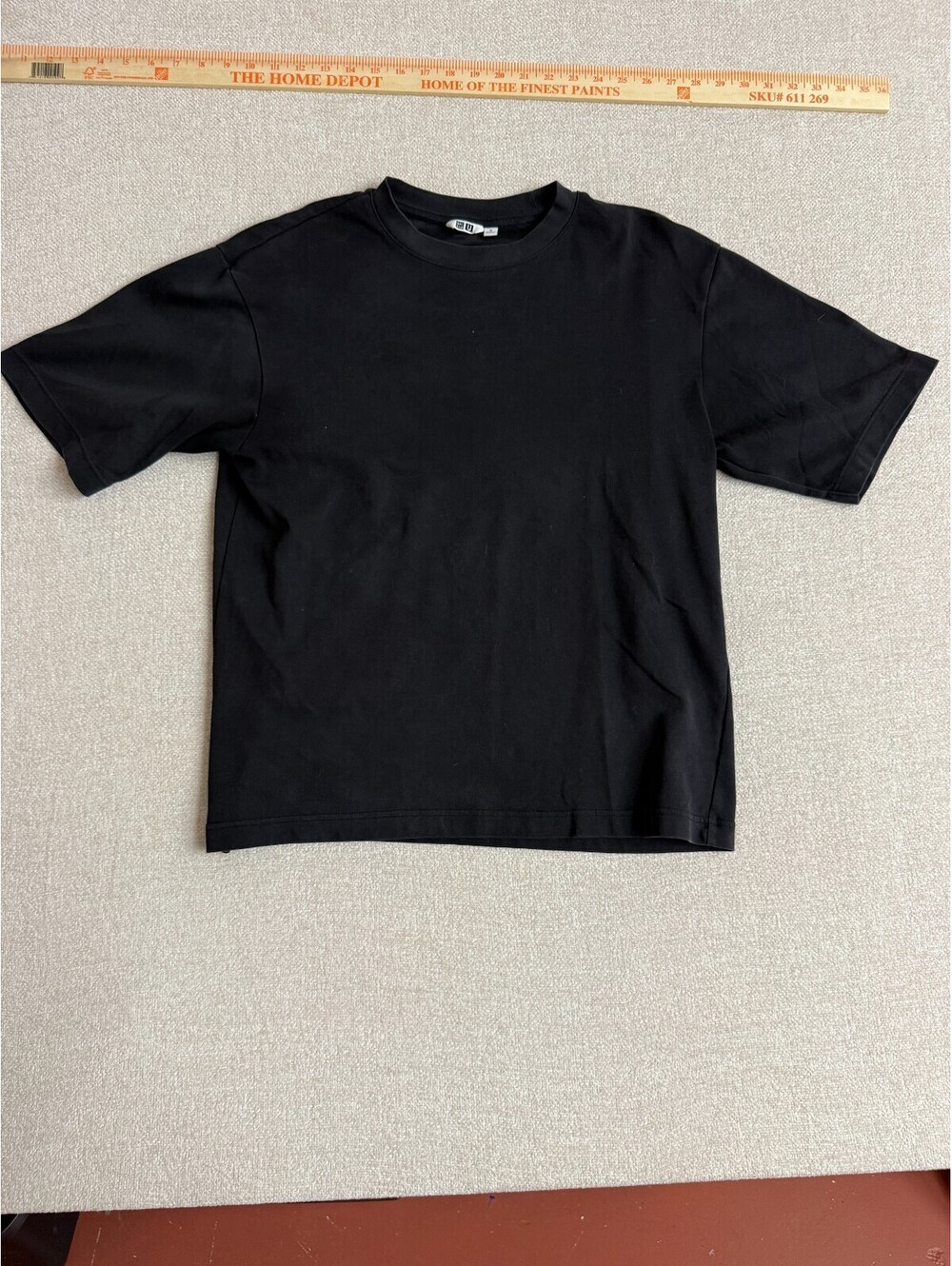 Uniqlo U Mens Medium Black AIRism Cotton Oversized Short Sleeve T-Shirt